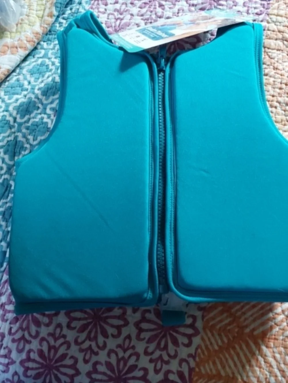 Aqua Kids Swim Trainer Vest in Teal, Navy and Orange